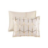 Full/Queen Metallic Printed Duvet Cover Set B03596042