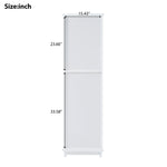 ZUN 63" Tall Bathroom Storage Cabinet with Glass Doors, Free-Standing, Two Drawers, and Adjustable N729P171305K