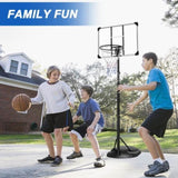 ZUN Portable Basketball Hoop System Stand Height Adjustable 7.5ft - 9.2ft with 32 Inch Backboard and 40398292