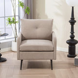 Accent Chair With Metal Black Legs,Comfy Chenille Club Fabric Armchair,Single Sofa Chair for Living W3042P262913