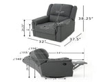 Charcoal Fabric Glider Recliner with Swivel, Manual Reclining Chair 61368.00CCL