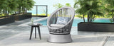 26.7" Modern Silver Wicker Lounge Chair with xianRattan and Iron Frame, Featuring a Stylish Round N767P237032G