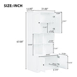 ZUN Tall and Wide Bathroom Floor Storage Cabinet, Bathroom Storage Unit, Freestanding Cabinet with 4 18725870