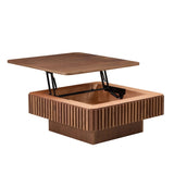 35.43 Inch Modern Handcraft Drum Table Square Table for Living Room,Lift Top Wooden W2582P340812