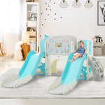 ZUN Kids Slide Playset Structure 8 in 1, Freestanding Ocean Themed Set with Slide, Arch N710P176322C