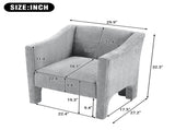 Modern Barrel Chair Accent Chair 29.9" Upholstered Armchair for Living Room and Bedroom, Grey N763P336531E