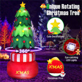 Lighted Blow-Up Xmas Tree - Self-Rotating Design, Waterproof Fade-Resistant, 2 Ground Stakes2 Water 20351489