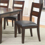 ZUN Dark Cherry Finish Solid wood Transitional Style Kitchen Set of 2pcs Dining Chairs Bold & Sturdy B011P162631