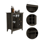 ZUN Essential Bar Cabinet, One Open Shelf, Six Built-in Wine Rack, One Drawer -Espresso B20091857