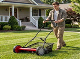 18-Inch 5-Blade Push Reel Lawn Mower with Grass Catcher, Manual Walk-Behind Mower with 4-Level 74999559