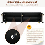 ON-TREND Contemporary TV Stand Adjustable Shelves for TVs Up to 78'', Stylish Media Console WF325998AAB