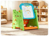 Green 3-in-1 Kids Double Sided Art Easel, Magnetic Whiteboard & Chalkboard Standing Drawing Board 43337394