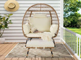 Wicker Egg Chair,Rattan Egg Chair Indoor Outdoor,Oversized Large Egg Chairs 600lbs with Ottoman and 92437319