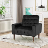 Mirod Comfy Arm Chair with Tufted Back , Modern for Living Room, Bedroom and Study 64937.00BLK