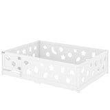 Full Size Floor Bed with Heightened Safety Guardrails and Door, Solid Wood Bedframe with Rails for W1820P240541