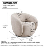 Swivel Accent Chair, Boucle Fabric Upholstered Barrel Chair, Single Sofa Single Armchair for Living W2664P263295