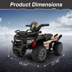 ZUN 6V Kids Ride-On ATV Car, Powered 4-Wheeler Quad w/ Music Horn USB MP3, 1.9 MPH Max Speed, Electric W2181P190015