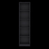 Home Xs Bookcase with 5-Tier Shelves and Slim Design -Black -Office B070137819