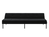 Black 3-Seater Futon Sofa Bed, Twin Folding Sleeper Sofa, Sturdy Metal Frame, Skin-Friendly B347P507913