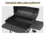 Barrel Charcoal Grill with Side Front Table, 571 Sq. In. Cooking Space, for Outdoor Backyard Patio 18097851