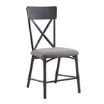 ZUN Grey and Sandy Black Side Chair with X-Shape Back B062P189188