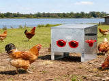 Automatic Chicken Feeder Rodent Proof, 4 Ports Large Capacity Metal Poultry Feeder with Handles and 42527286
