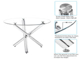 90*90*75cm Round Glass Dining Table Transparent Glass Table Leg Cross Design 73087134