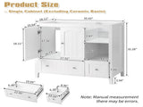 Without Basin White MDF spray paint double door double drawer with decorative strips bathroom 20663025