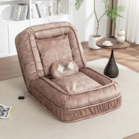 Upholstered Human Dog Bed for Adult & Pets,with 5 Adjustable Position &Massage Pillow, Bean Bag W1170P282475