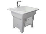 White Freestanding Plastic Utility Sinks Utility Sink Laundry Tub Outdoor Sink Drop in Deep Sink Kit 86053060