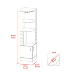 ZUN Syrah Corner Bar Cabinet, Eight Bottle Cubbies, Double Door, Two Open Shelves -Smokey Oak B07091986