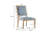 French Country Dining Chairs Elegant Cane Backrest & Upholstered Seats with Fluted Legs N767P263677D