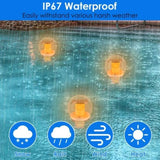 2Pcs Solar Floating Pool Lights Solar Flame Stake Lights IP67 Waterproof Outdoor Globe Ball Lights 49920595