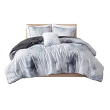 Twin/Twin XL Watercolor Tie Dye Printed Comforter Set with Throw Pillow B035P203246