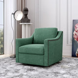 360 Degree Swivel Armchair Cotton linen skin-friendly fabric Ergonomic design Brass nail decorative W2113127462