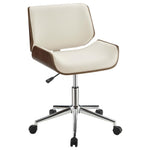 ZUN Ecru and Walnut Swivel Office Chair B062P153784