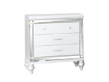 Sterling Modern style Mirror Framed Nightstand Made with Wood in White 808857739766