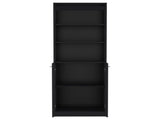 2-Door Bookcase with Upper Shelves, Black B097P167423