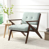 30" Mid-Century Modern Accent Chair with Plush Cushions, Angled Arm Design, and Sturdy Solid Wood N767P205861G