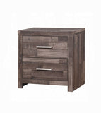 Contemporary Oak Finish Wooden Nightstand Two Drawers Storage Bedroom Furniture 1pc Beside Table B011P317179