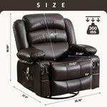 ZUN Massage Swivel Rocker Recliner Chair with Vibration Massage and Heat Ergonomic Lounge Chair for W1521130741