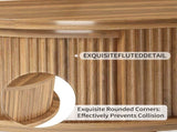 Fluted Lift Top Coffee Table with Hidden Compartment, Wooden Center Table, Modern Oval Lift Tabletop W2641P449066