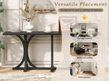 U-Style 59.8'' Wooden Console Table with Oak Veneer Top,Farmhouse Entryway Table with Rubber Wood N711P295300B