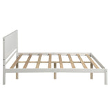 ZUN Platform Bed Frame with Headboard , Wood Slat Support , No Box Spring Needed ,Full,White 83549452