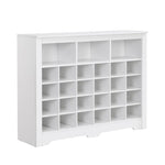 ZUN ON-TREND Sleek Design 24 Shoe Cubby Console, Modern Shoe Cabinet with Curved Base, Versatile WF309308AAK