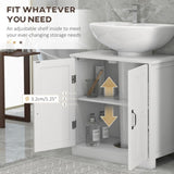 ZUN Bathroom Sink Cabinet, Pedestal Sink Cabinet with Adjustable Shelf, White-AS 25673696