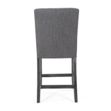 ZUN Contemporary Fabric Button Tufted 26 Inch Counter Stools, Set of 2, Charcoal 71254.00CHAR