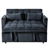 3 in 1 Convertible Sleeper Sofa Bed, Modern Pull Out Couch Bed, Adjustable Backrest, Velvet Loveseat W2121P179227