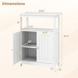White Bathroom Floor Cabinet Freestanding Storage Organizer 50126723