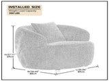 360&deg Swivel Mid Century Modern Curved Sofa, 1-Seat Cloud couch Boucle sofa Fabric Couch, Orange W876P199948